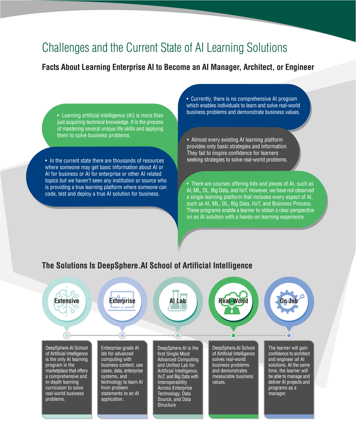 Challenges in Learning Artificial Intelligence for Enterprise